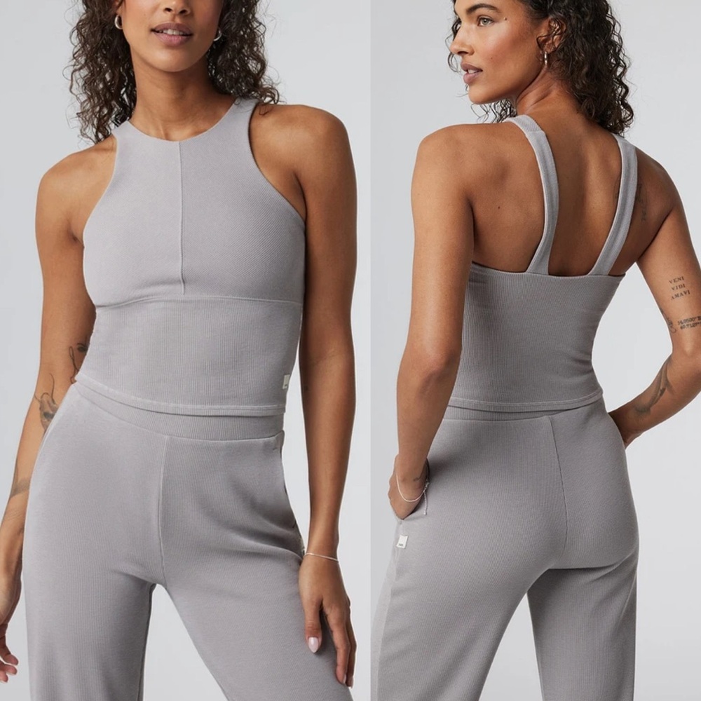 VUORI Aston Rib Crop Light Gray XS
